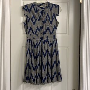 Anthropologie 11 TYHLO Blue Cap Sleeved Dress